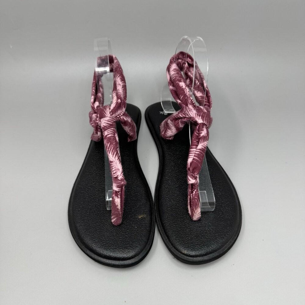 Sanuk Shoes Womens 8 Yoga Sling Ella Prints Slingback Flip Flops 1017884 Pink - Picture 5 of 8